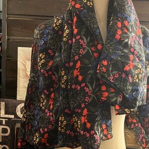 Floral Black Floral Blanket Scarf